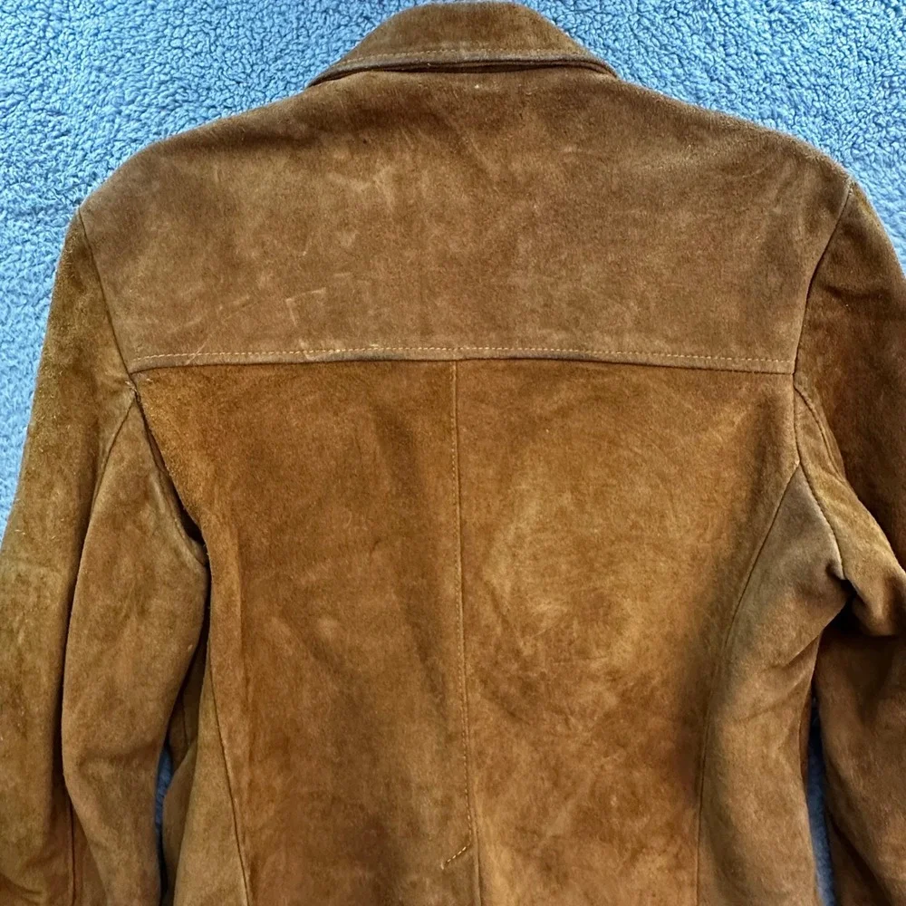 VTG Van Cort Mens 36 Suede Leather Blazer Jacket Brown Western Made in USA